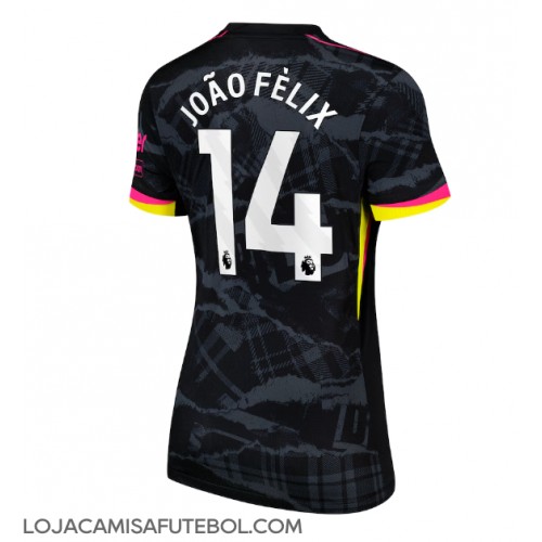 Camisa de Futebol Chelsea Joao Felix #14 Equipamento Alternativo Mulheres 2024-25 Manga Curta